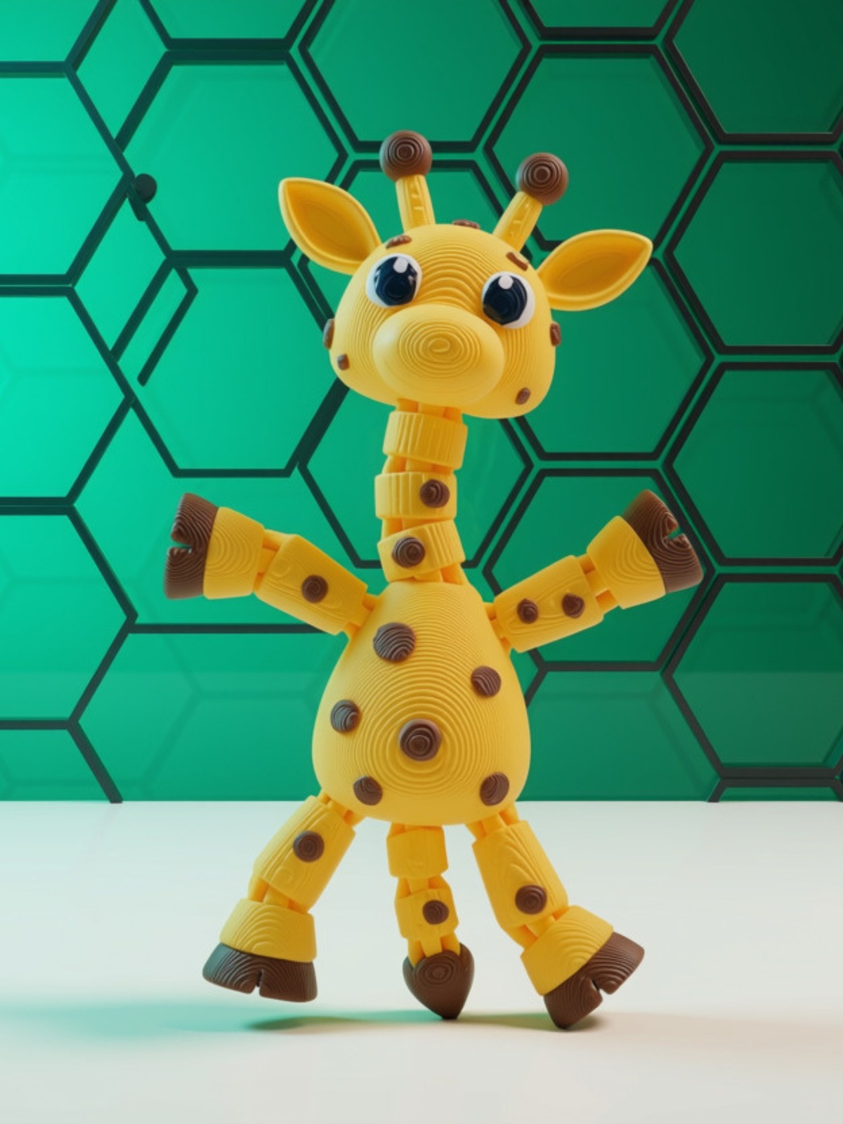 Girafa Articulada 3D — ambiente
