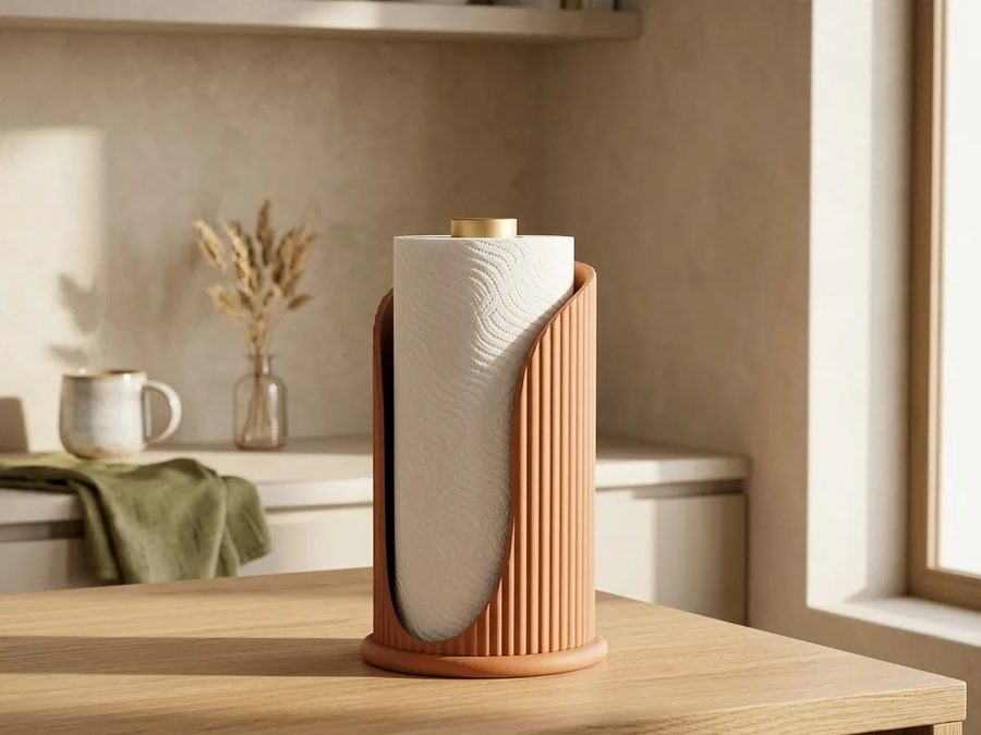 Suporte de Papel Toalha Japandi 3D