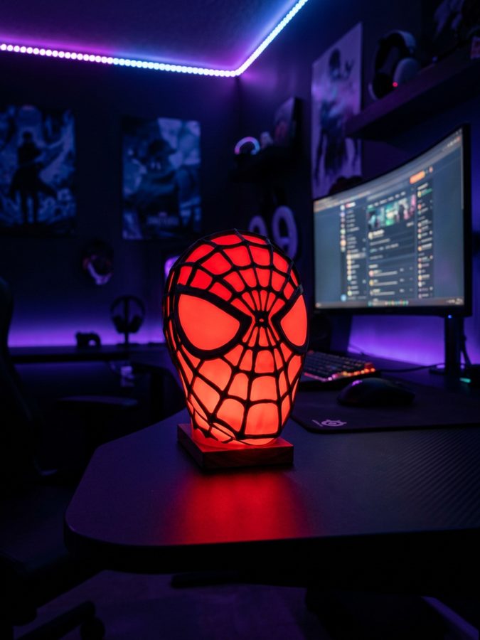 Luminária Homem-Aranha 3D com LED